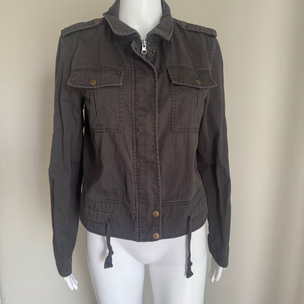 Mudd Y2K Twilight Bella Swan Style Military Utility Lightweight Jacket Gray